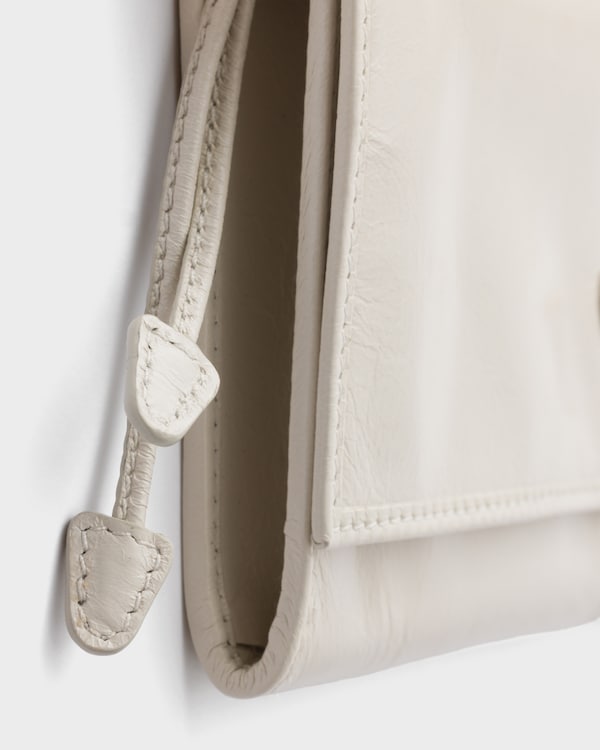 皮革钱夹配肩带 - 白色 皮革钱夹配肩带 - 白色