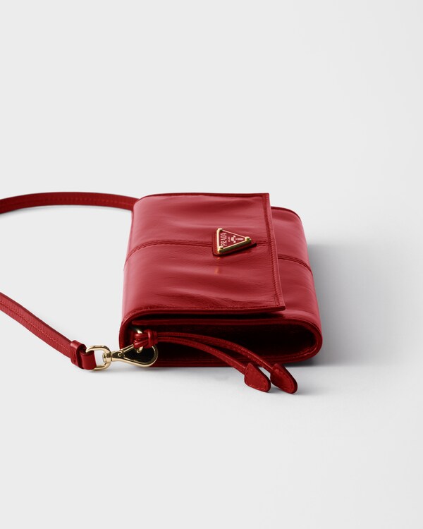 Leather wallet with shoulder strap - Red Leather wallet with shoulder strap - Red