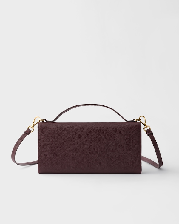 Saffiano leather wallet with shoulder strap - Bermellón Saffiano leather wallet with shoulder strap - Bermellón