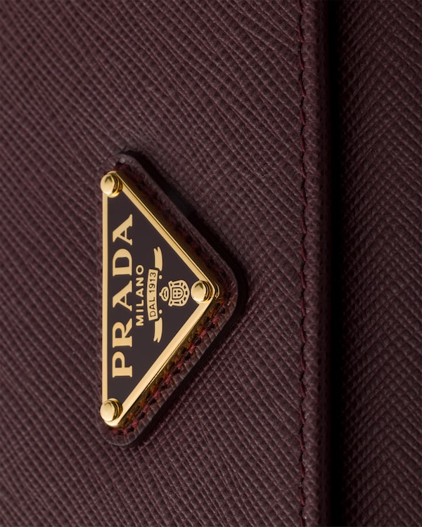 Saffiano leather wallet with shoulder strap - Bermellón Saffiano leather wallet with shoulder strap - Bermellón