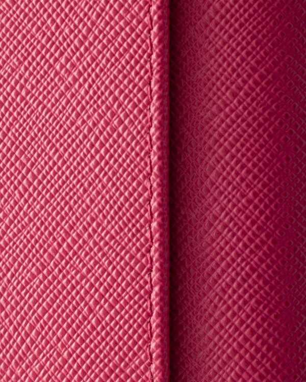 Saffiano leather wallet with shoulder strap - Peony Pink Saffiano leather wallet with shoulder strap - Peony Pink