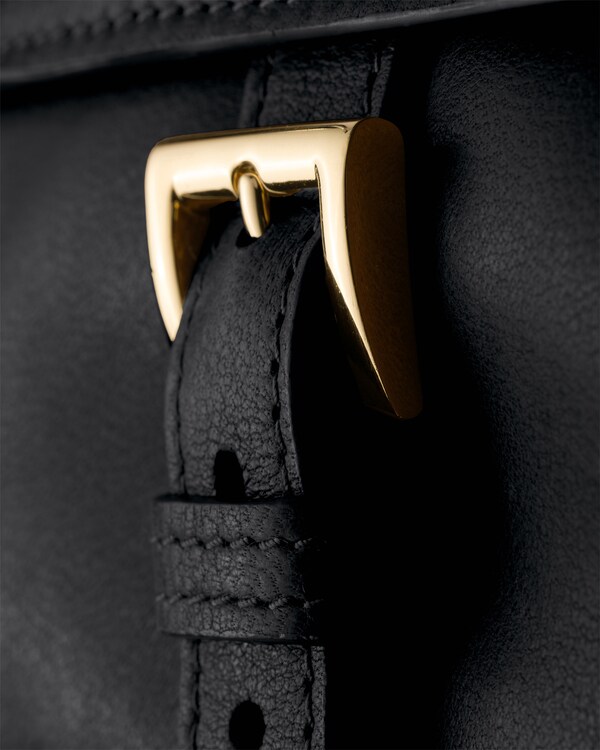 Nappa leather wallet with shoulder strap - Black Nappa leather wallet with shoulder strap - Black