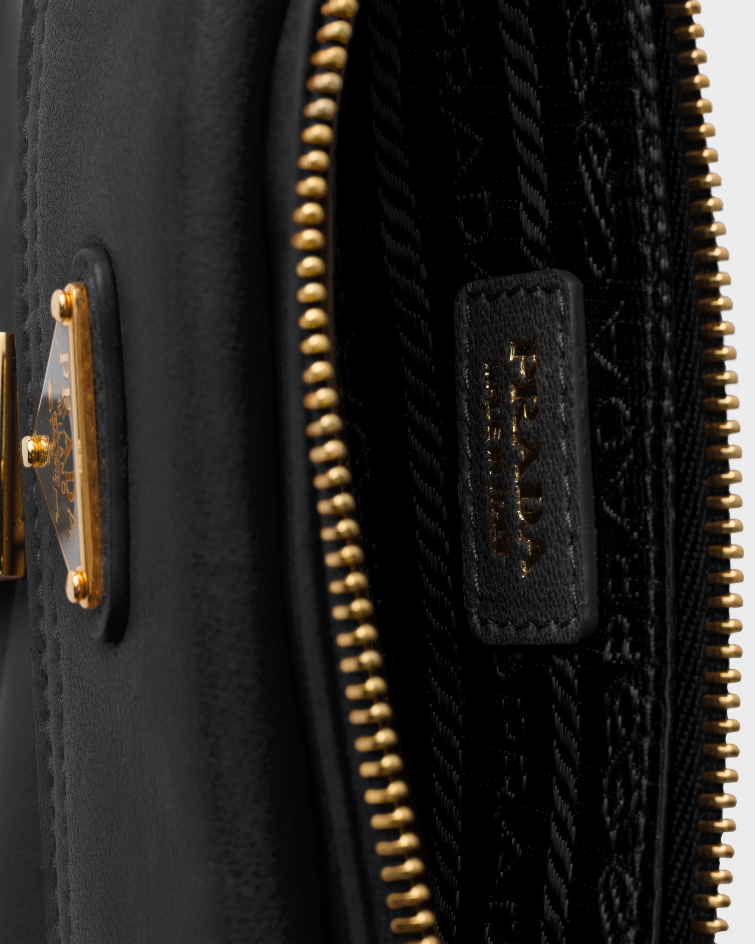 Black Nappa Leather Wallet With Shoulder Strap | PRADA - United States