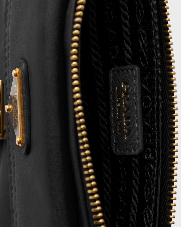 Nappa leather wallet with shoulder strap - Black Nappa leather wallet with shoulder strap - Black
