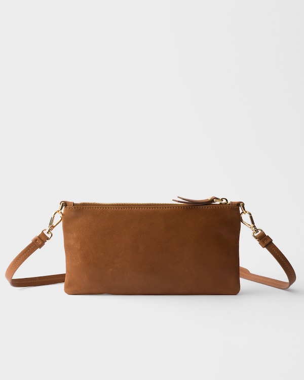 Nappa leather wallet with shoulder strap - Caramel Nappa leather wallet with shoulder strap - Caramel