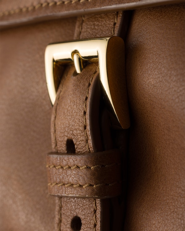 Nappa leather wallet with shoulder strap - Caramel Nappa leather wallet with shoulder strap - Caramel