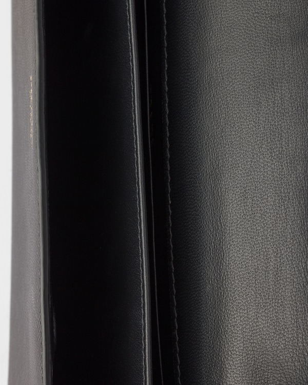 Saffiano leather wallet with shoulder strap - Black Saffiano leather wallet with shoulder strap - Black