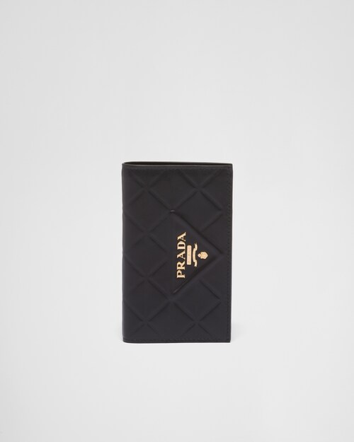 Black Small leather wallet | Prada