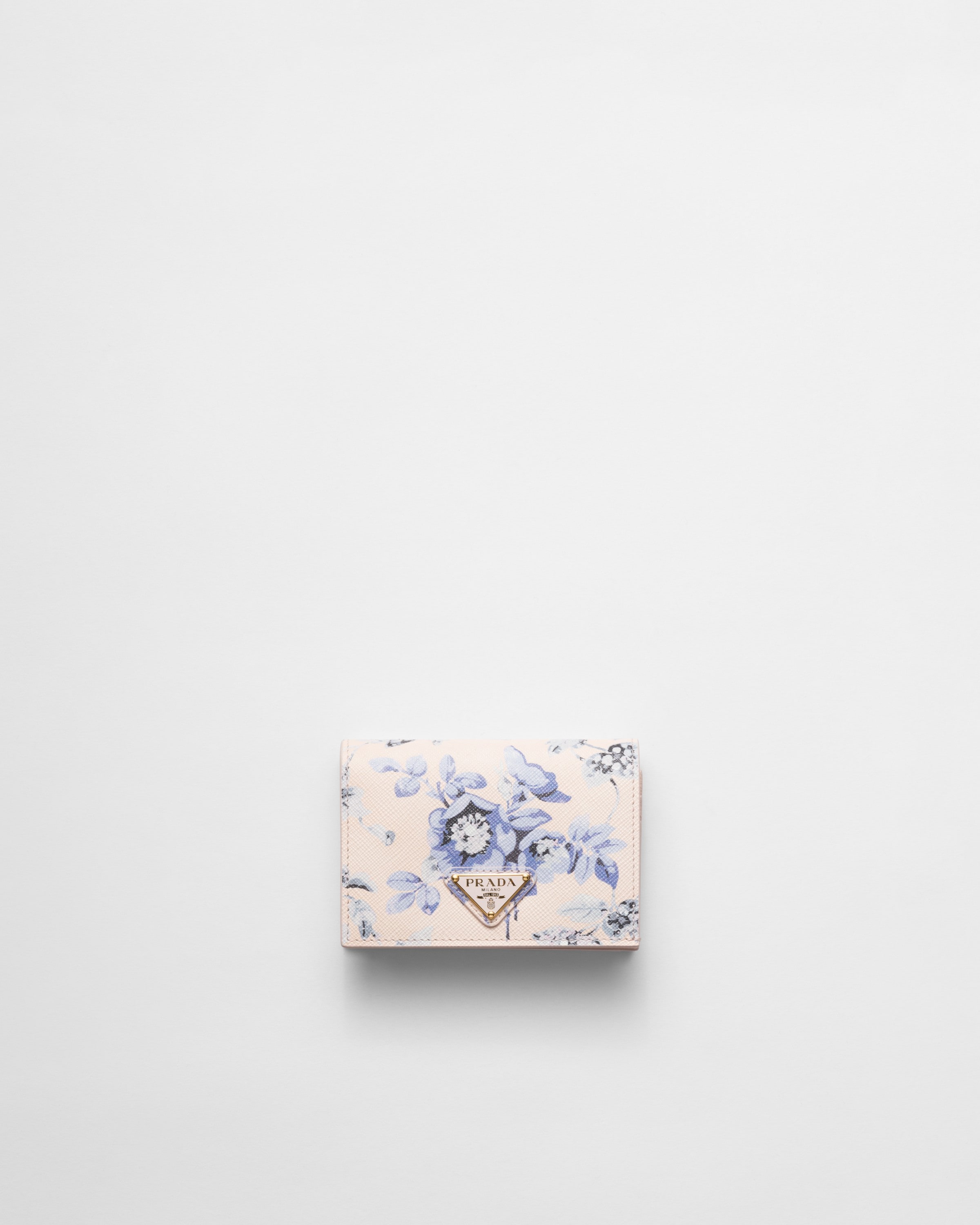 Pale Blue Small Saffiano Leather Wallet | PRADA