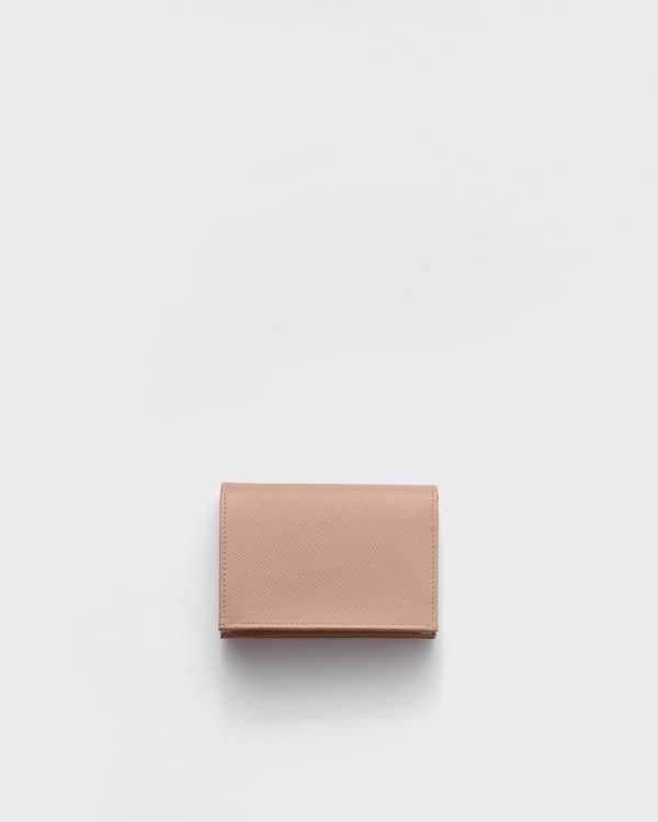 Small Saffiano Leather Wallet - Powder Pink Small Saffiano Leather Wallet - Powder Pink