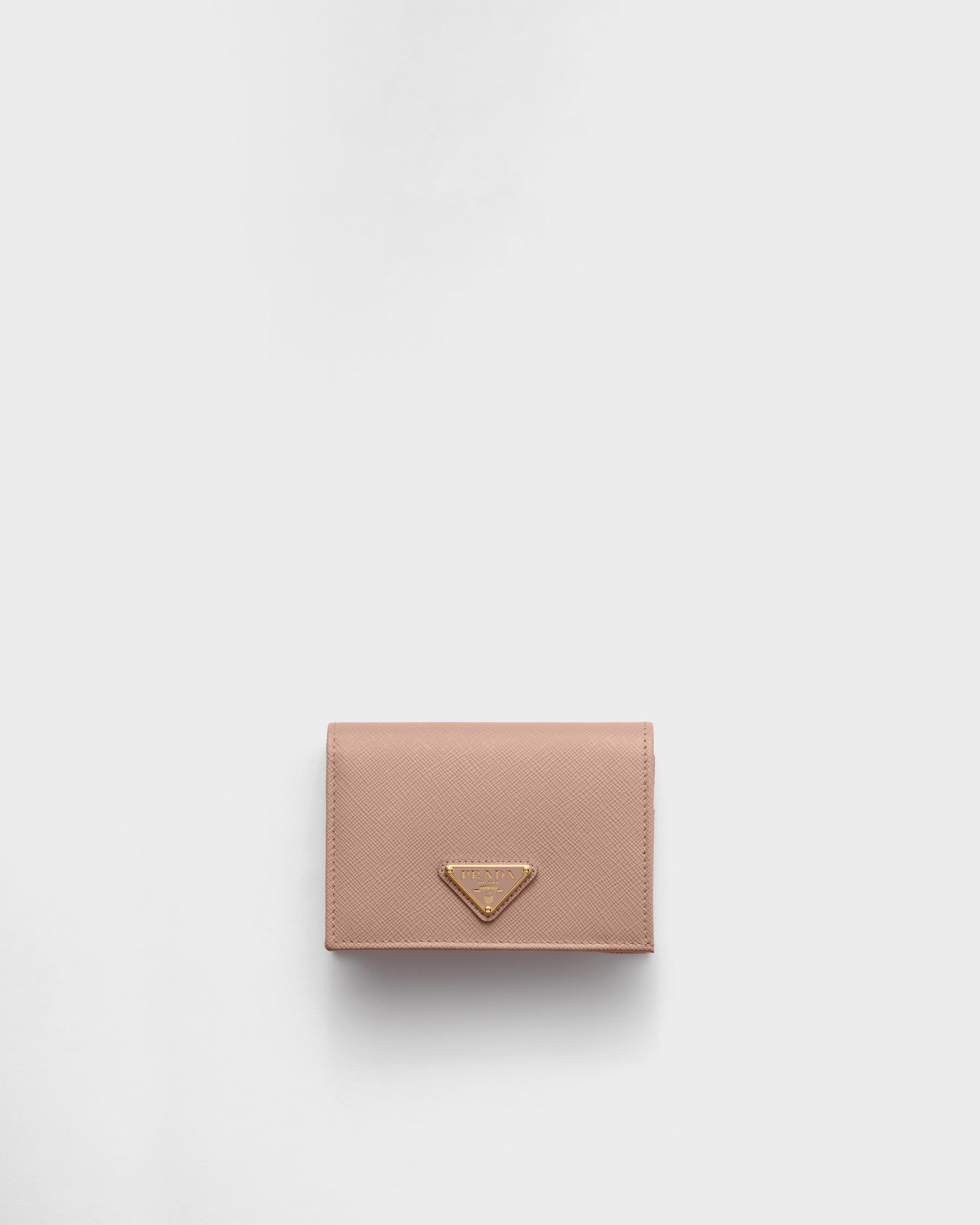 Powder Pink Small Saffiano Leather Wallet | PRADA - United States