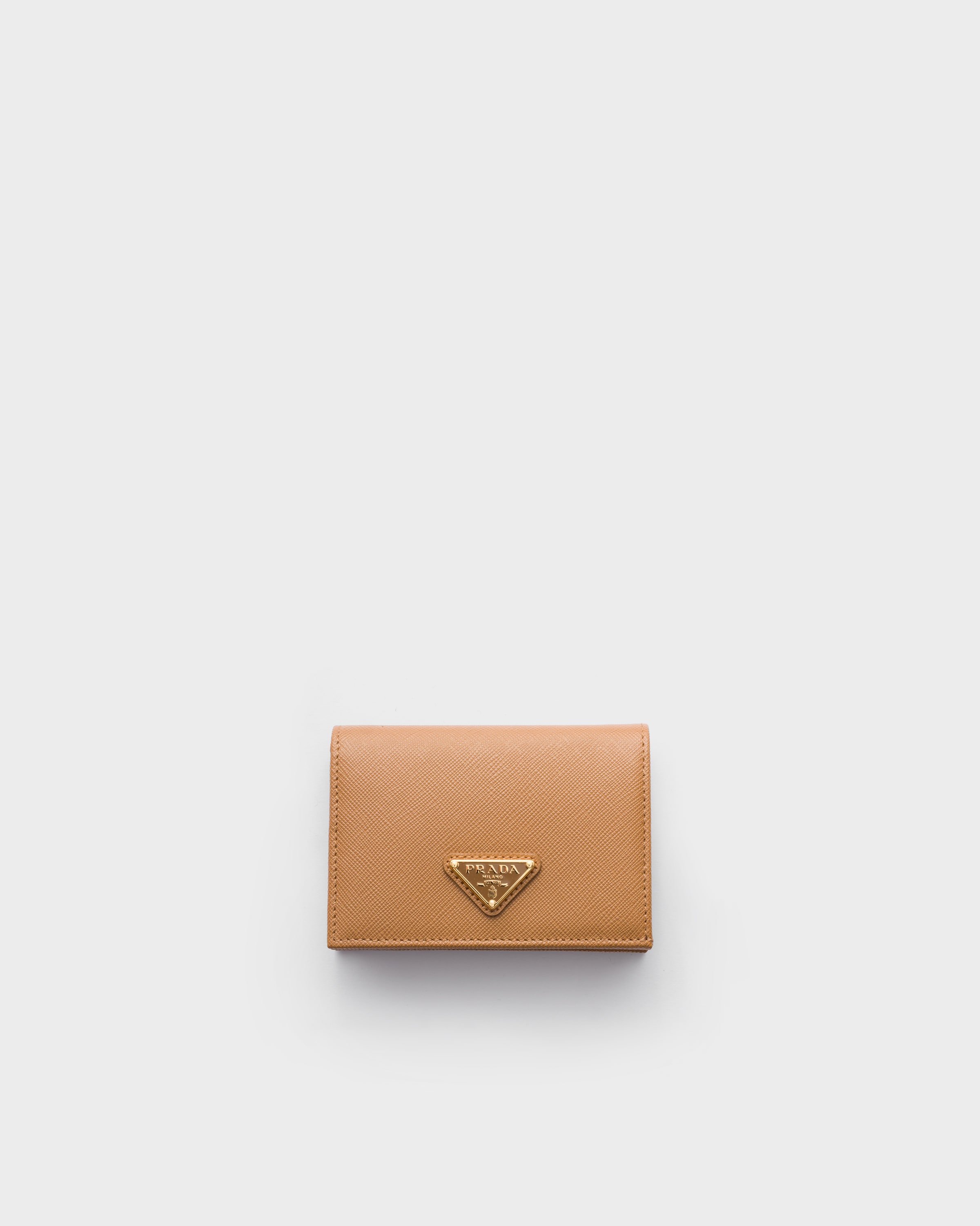 Caramel Small Saffiano Leather Wallet | PRADA - United States