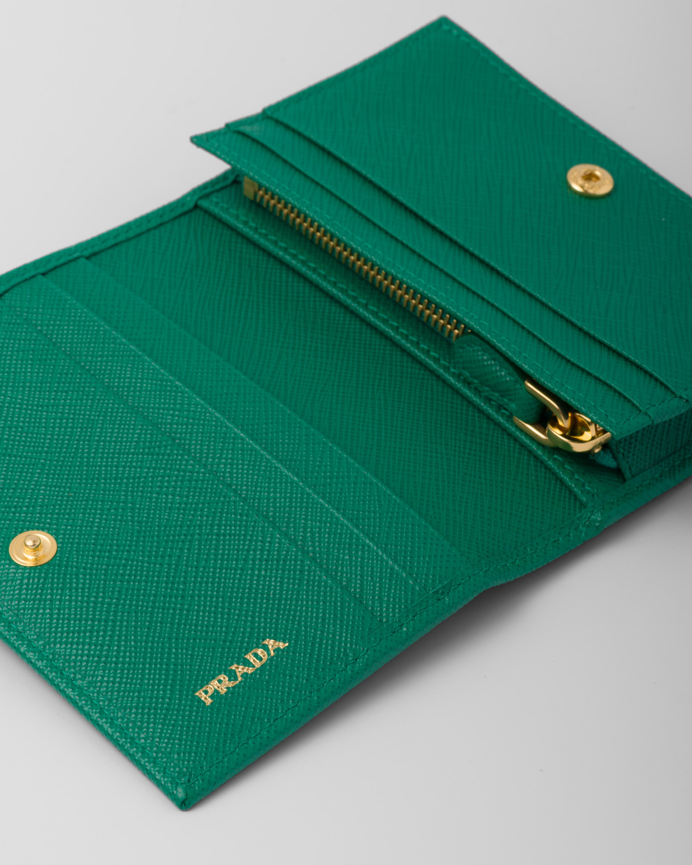 Prada small leather sales wallet