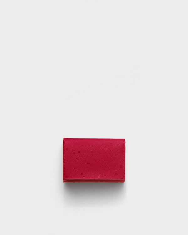 Small Saffiano Leather Wallet - Fiery Red Small Saffiano Leather Wallet - Fiery Red