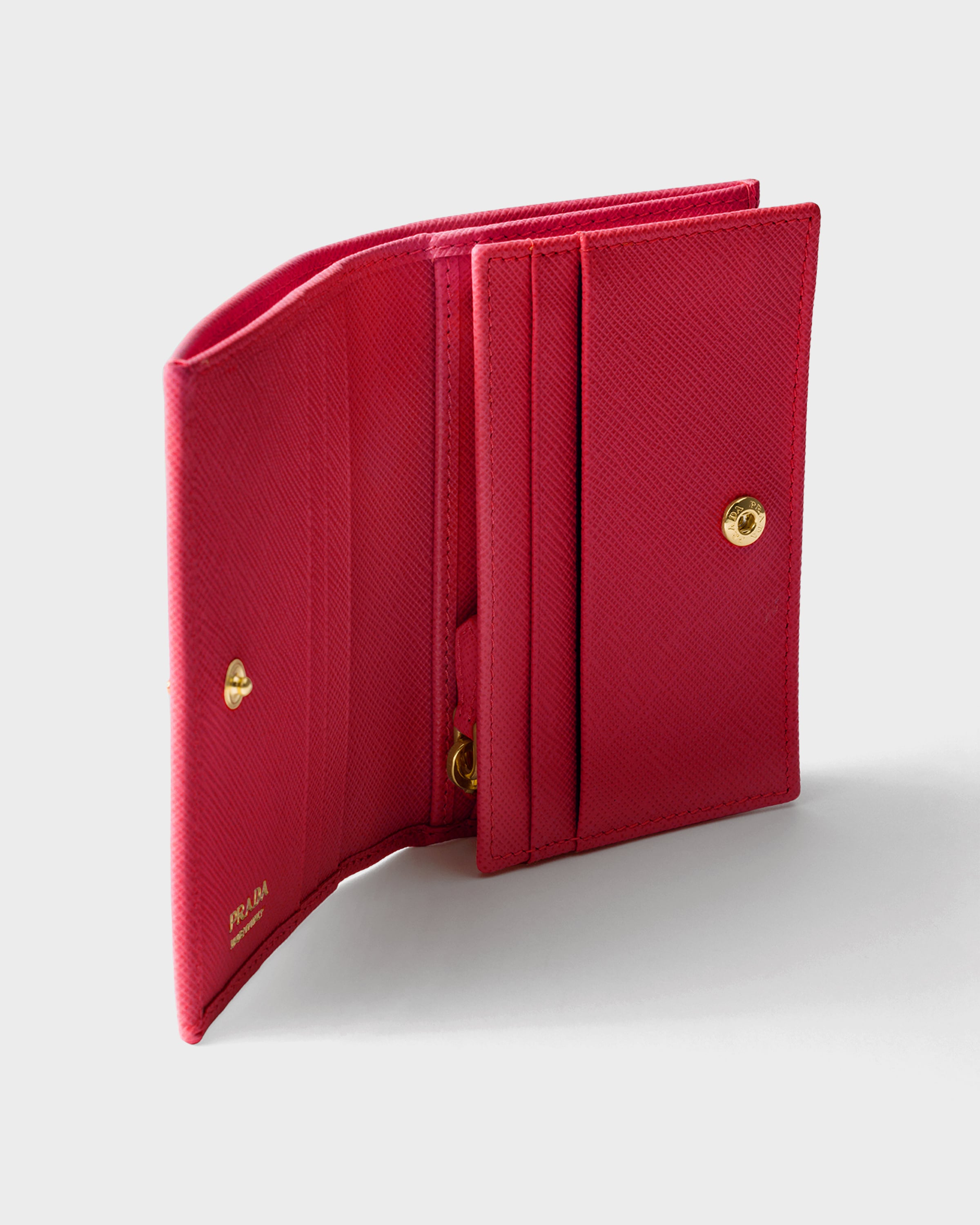 Fiery Red Small Saffiano Leather Wallet | PRADA