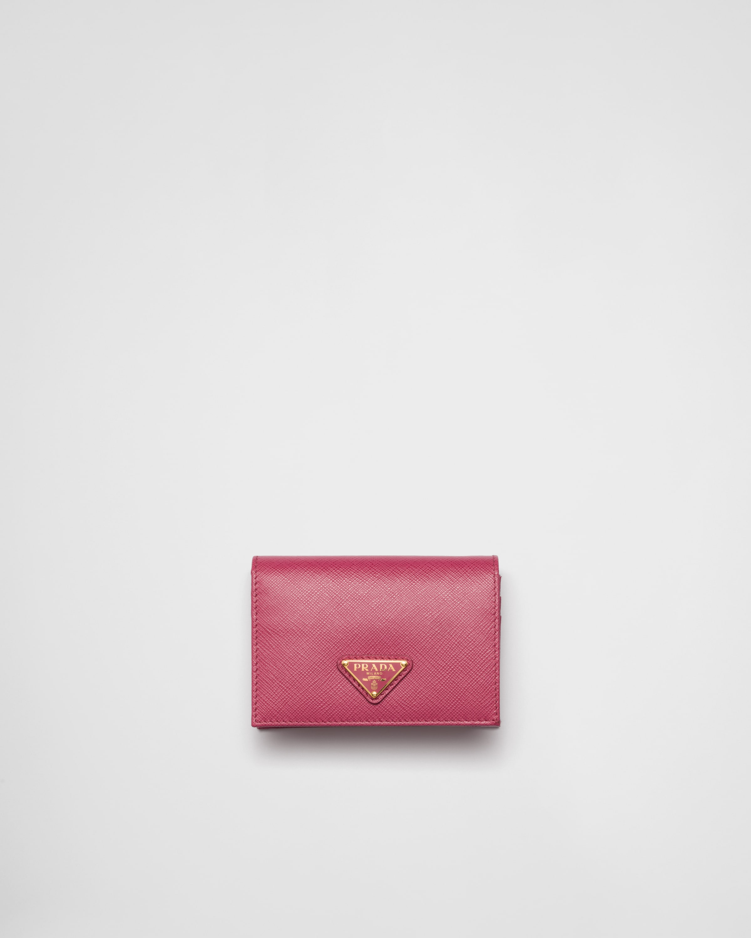 Bruyere Pink Small Saffiano Leather Wallet | PRADA