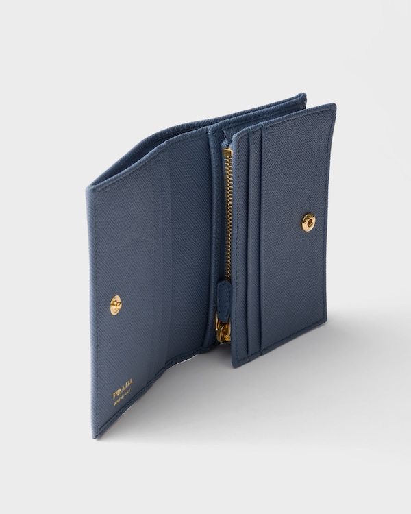 Small Saffiano Leather Wallet - Aviation Blue Small Saffiano Leather Wallet - Aviation Blue