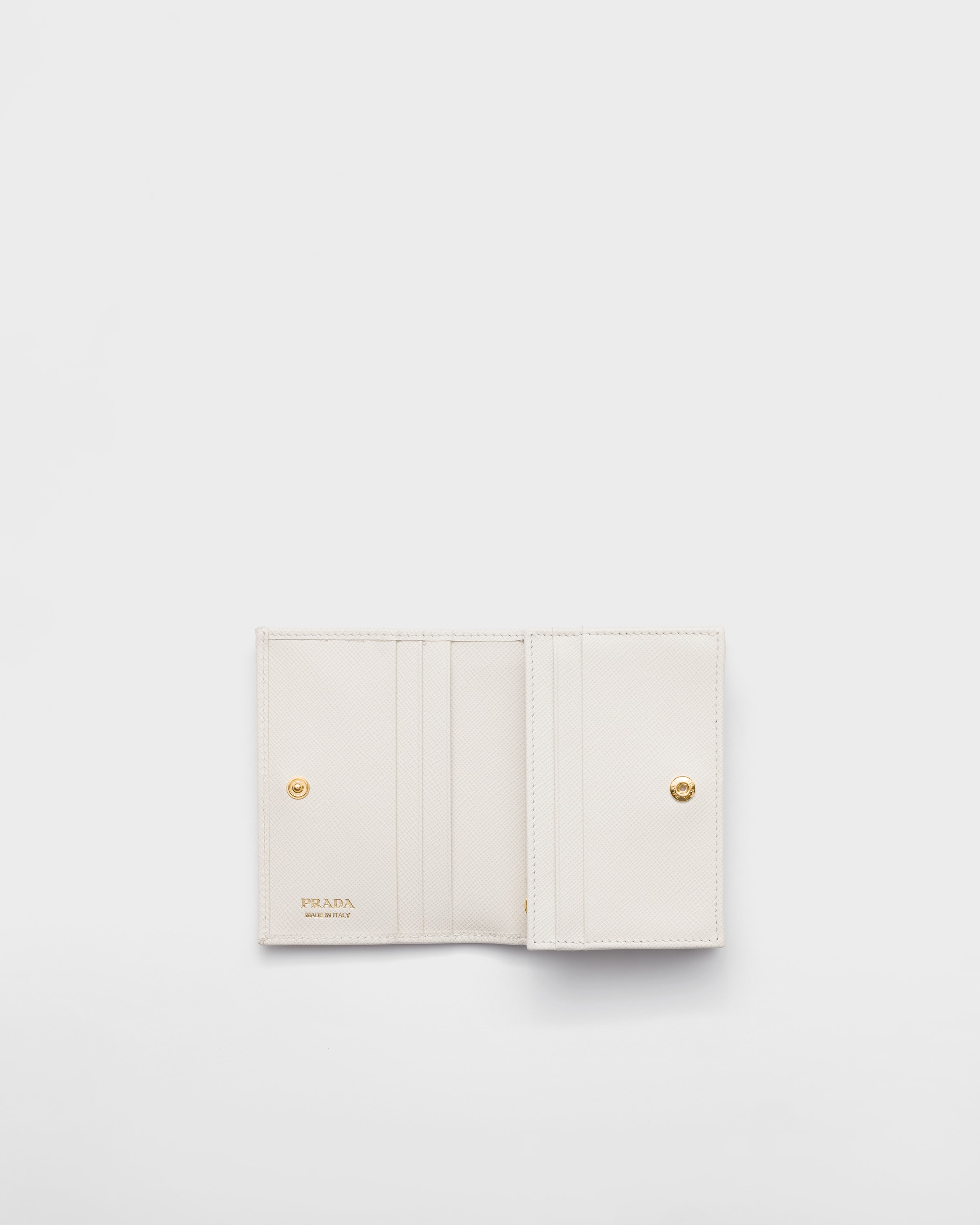 PRADA サフィアーノレザーsmall wallet Black Small Saffiano And Smooth Leather Wallet | PRADA