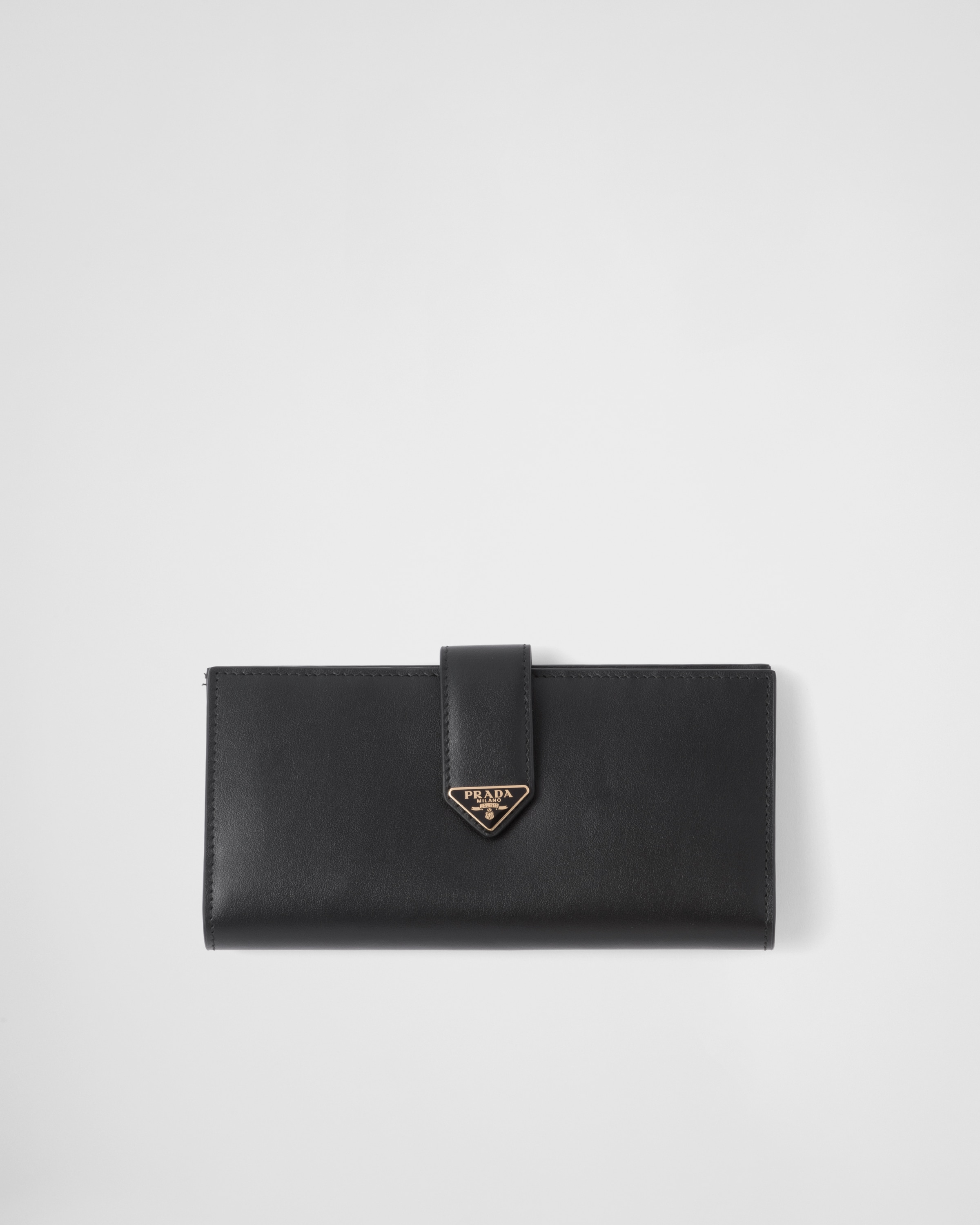 Black Large Leather Wallet PRADA