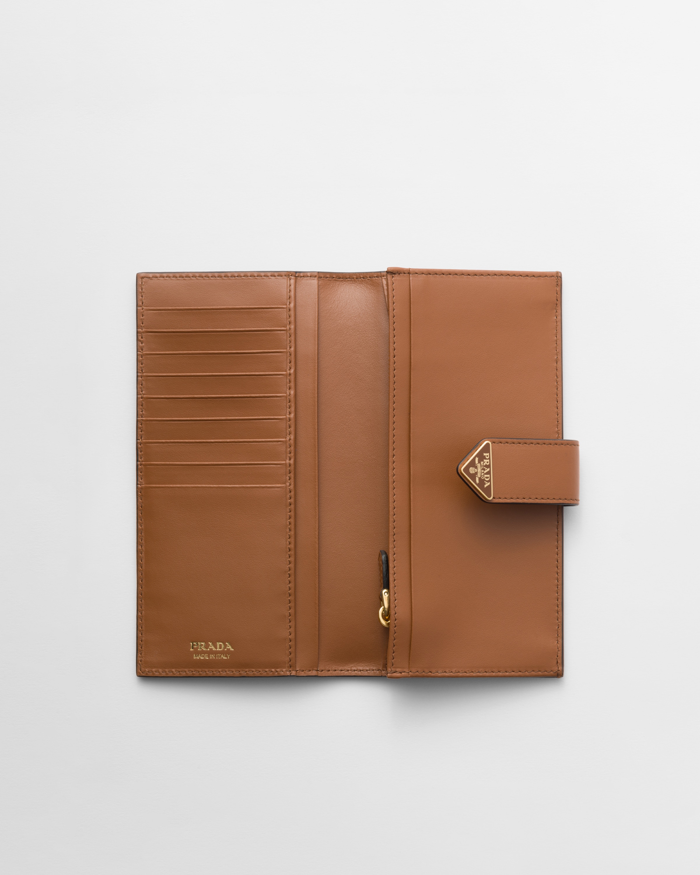 Large leather outlet wallet prada