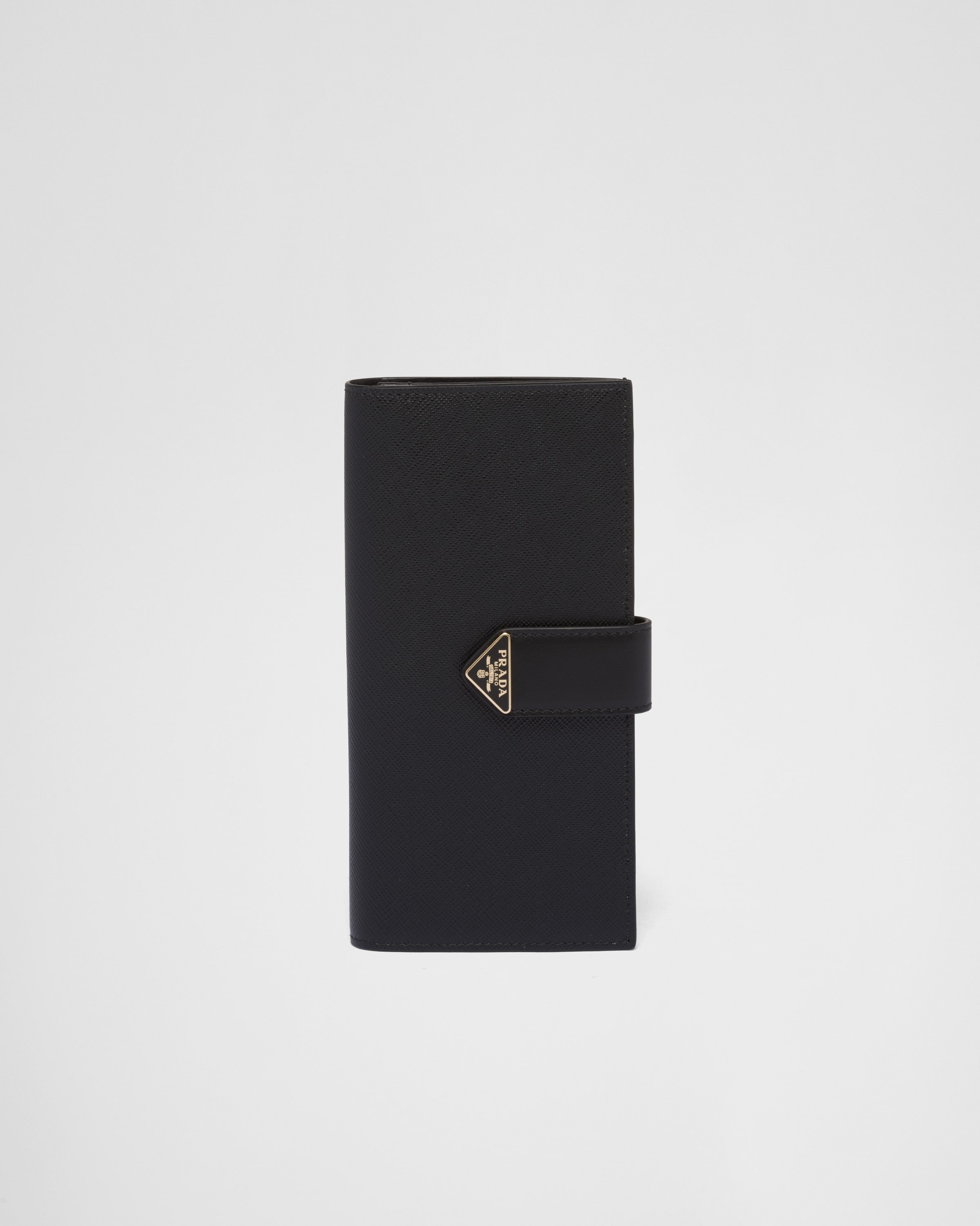 Black Large Saffiano and leather wallet | Prada