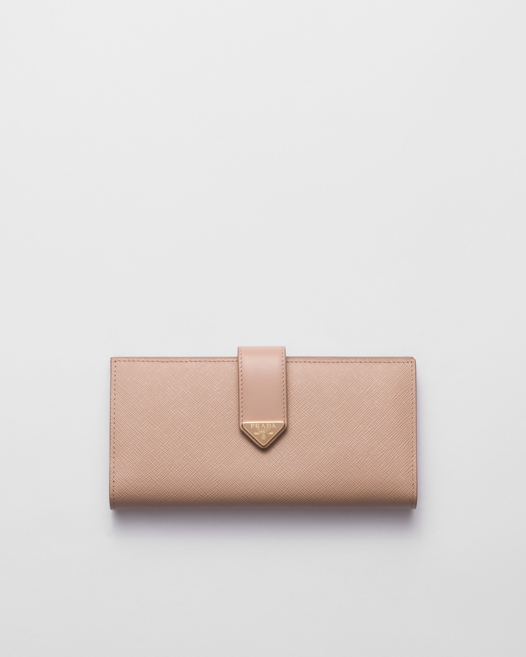 Powder Pink Large Saffiano And Smooth Leather Wallet | PRADA - United ...