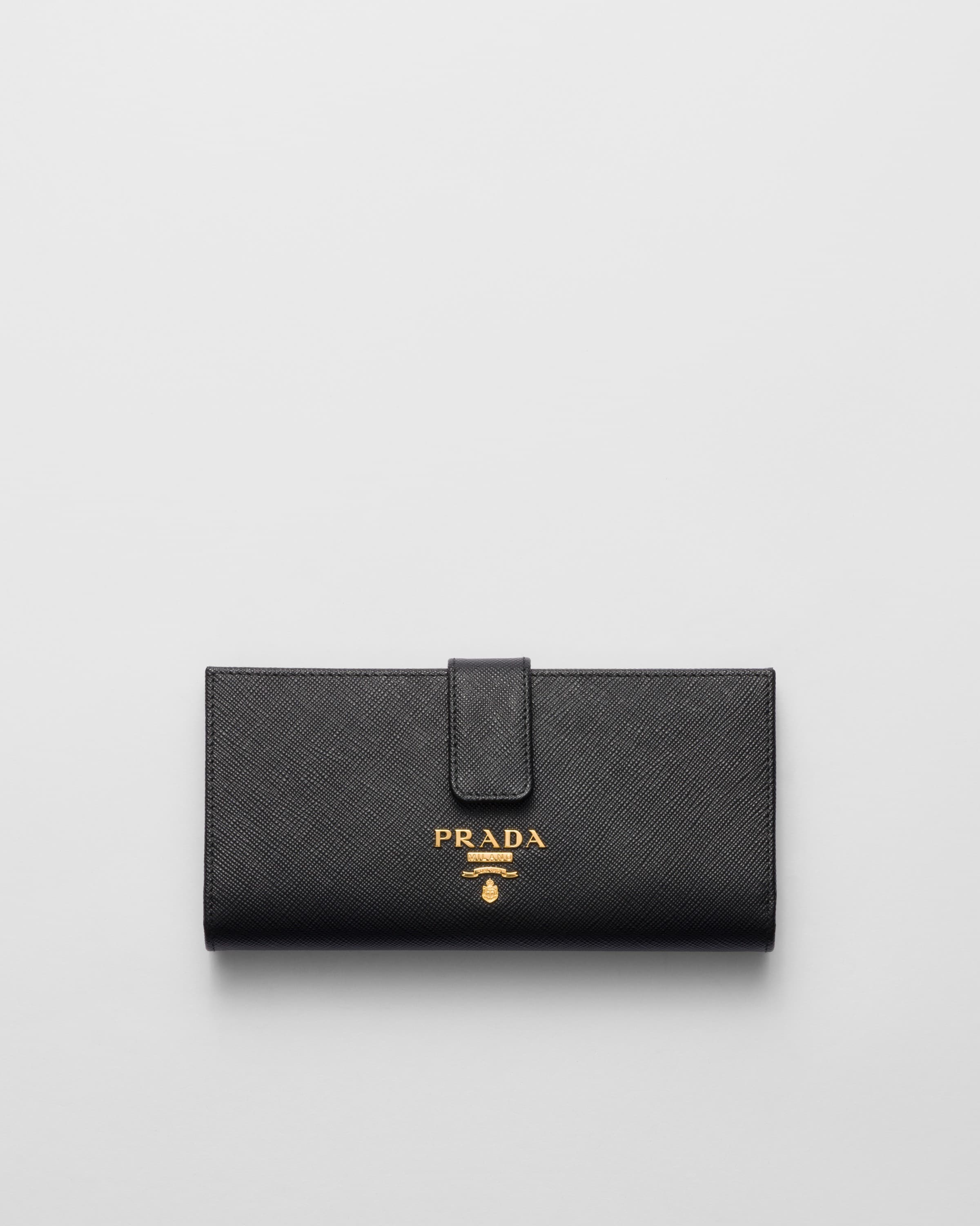 Black Large Saffiano Leather Wallet PRADA