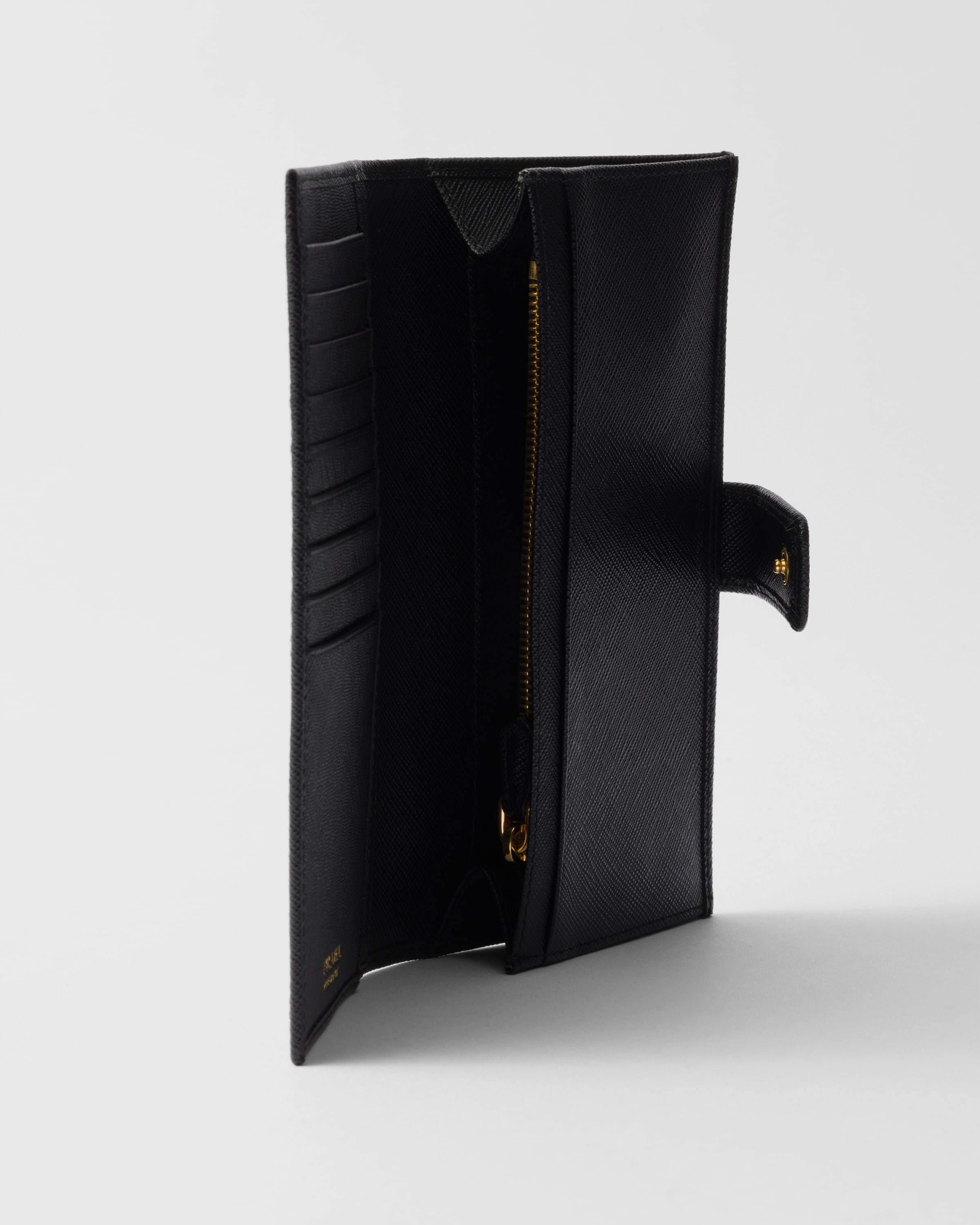 Prada black saffiano wallet new arrivals
