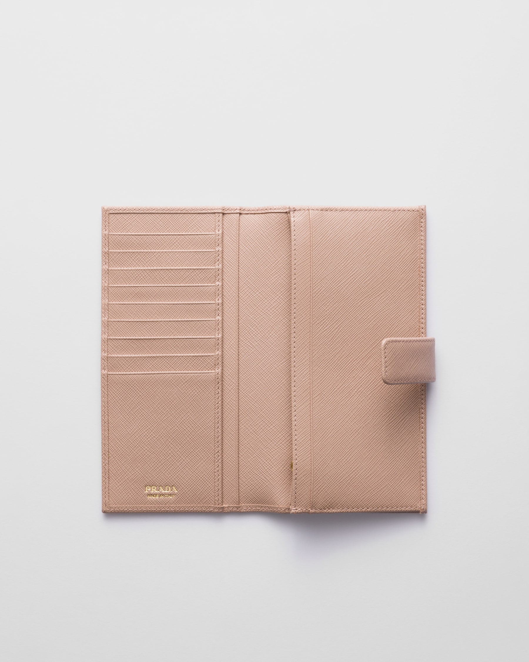 Powder Pink Large Saffiano Leather Wallet | PRADA