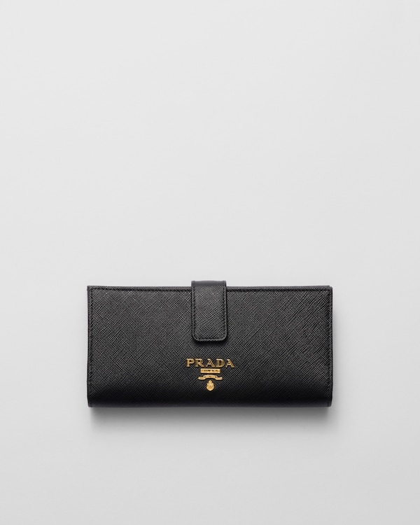 【ギフ_包装】 ブラック PRADA | 財布 サフィアーノレザー 小物