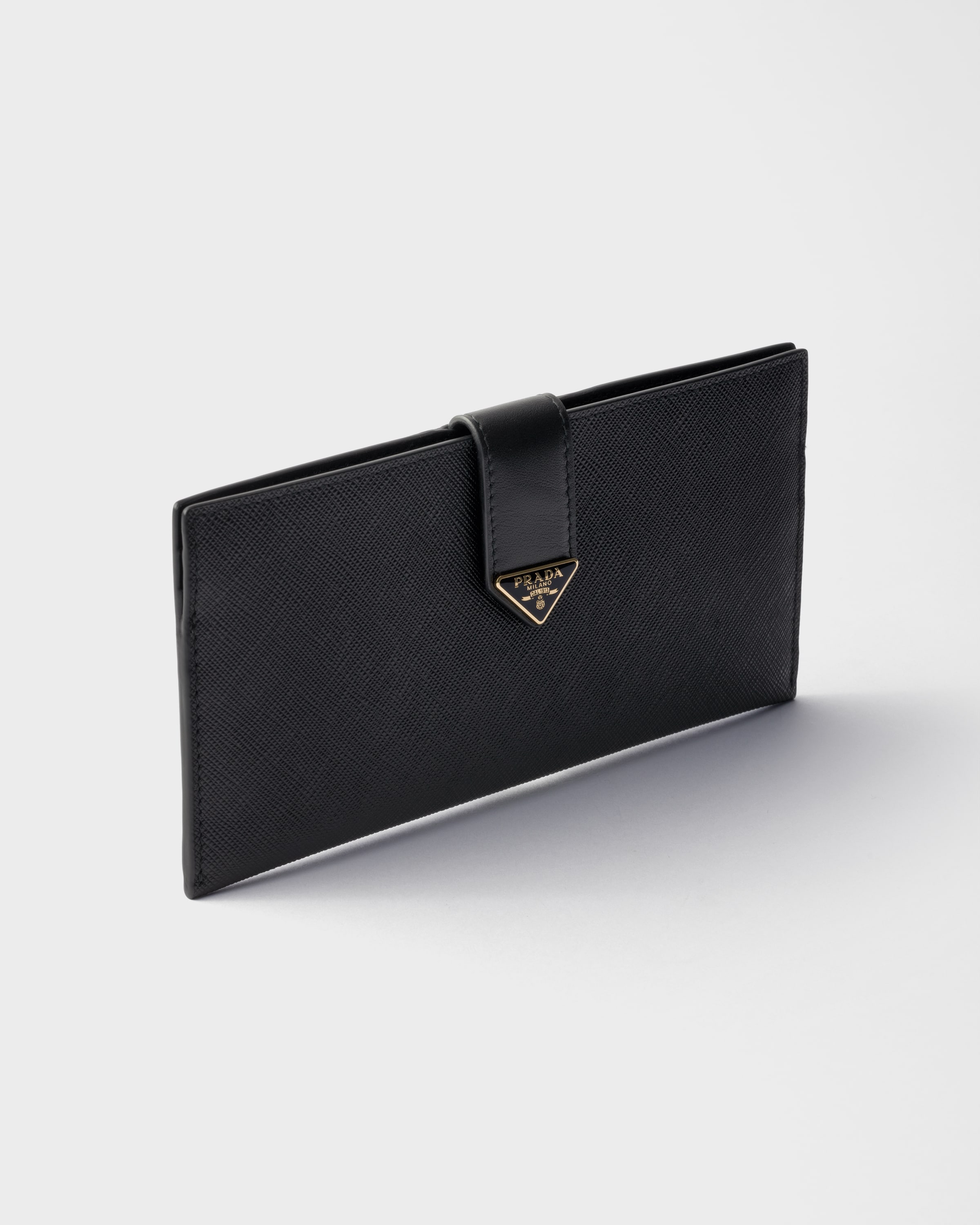 ★韓国の人気★【PRADA】★Saffiano and leather walle.t★ Black Large Saffiano and leather wallet | PRADA