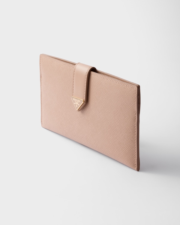 Grand portefeuille en cuir et cuir Saffiano Grand portefeuille en cuir et cuir Saffiano