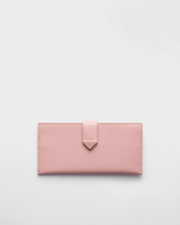 プラダ　PRADA 長財布　⭐︎クリーニング済　サフィアーノ　ピンク ブラック/ピンク サフィアーノマルチカラー 長財布 | PRADA