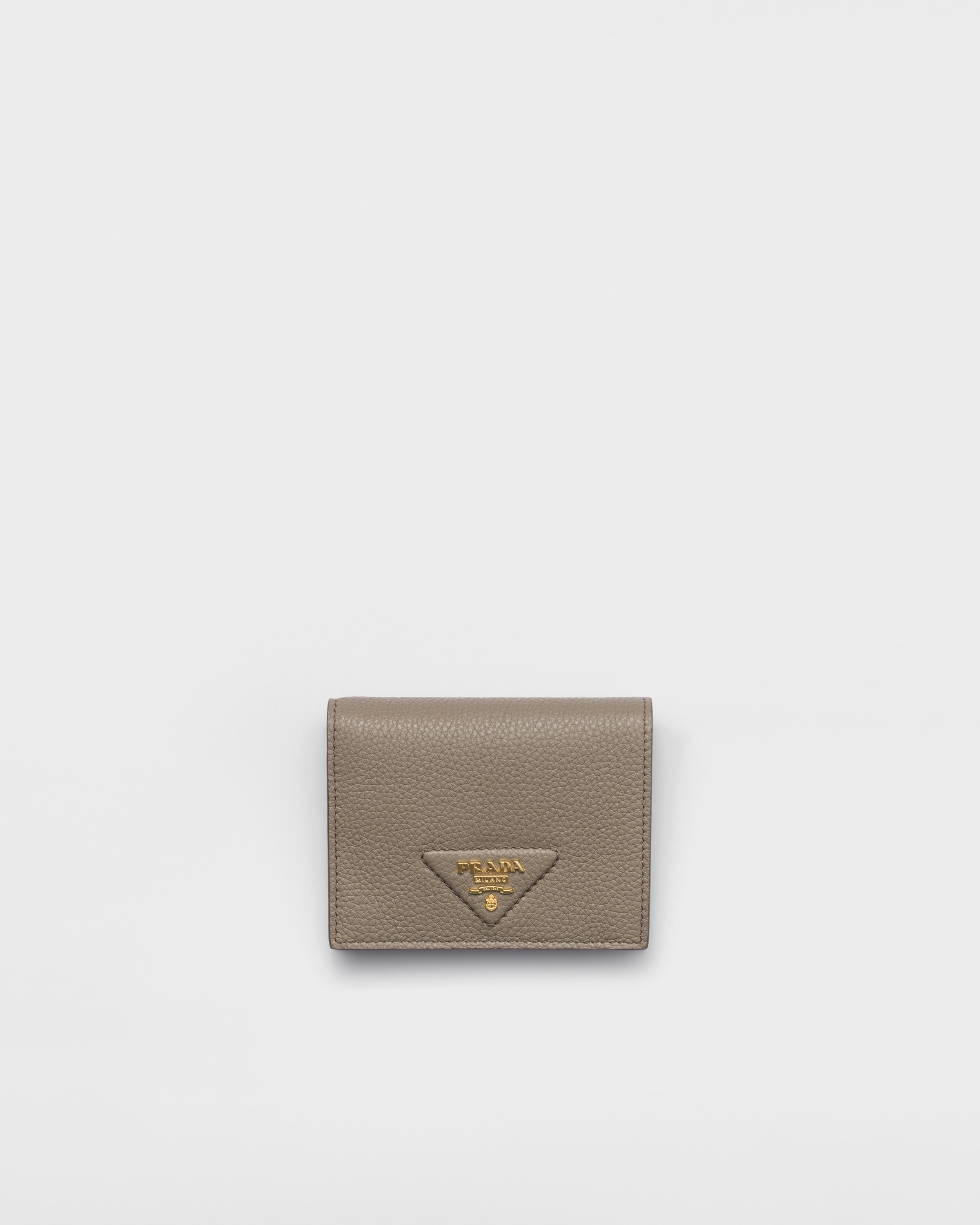 Clay Grey Small Leather Wallet | PRADA