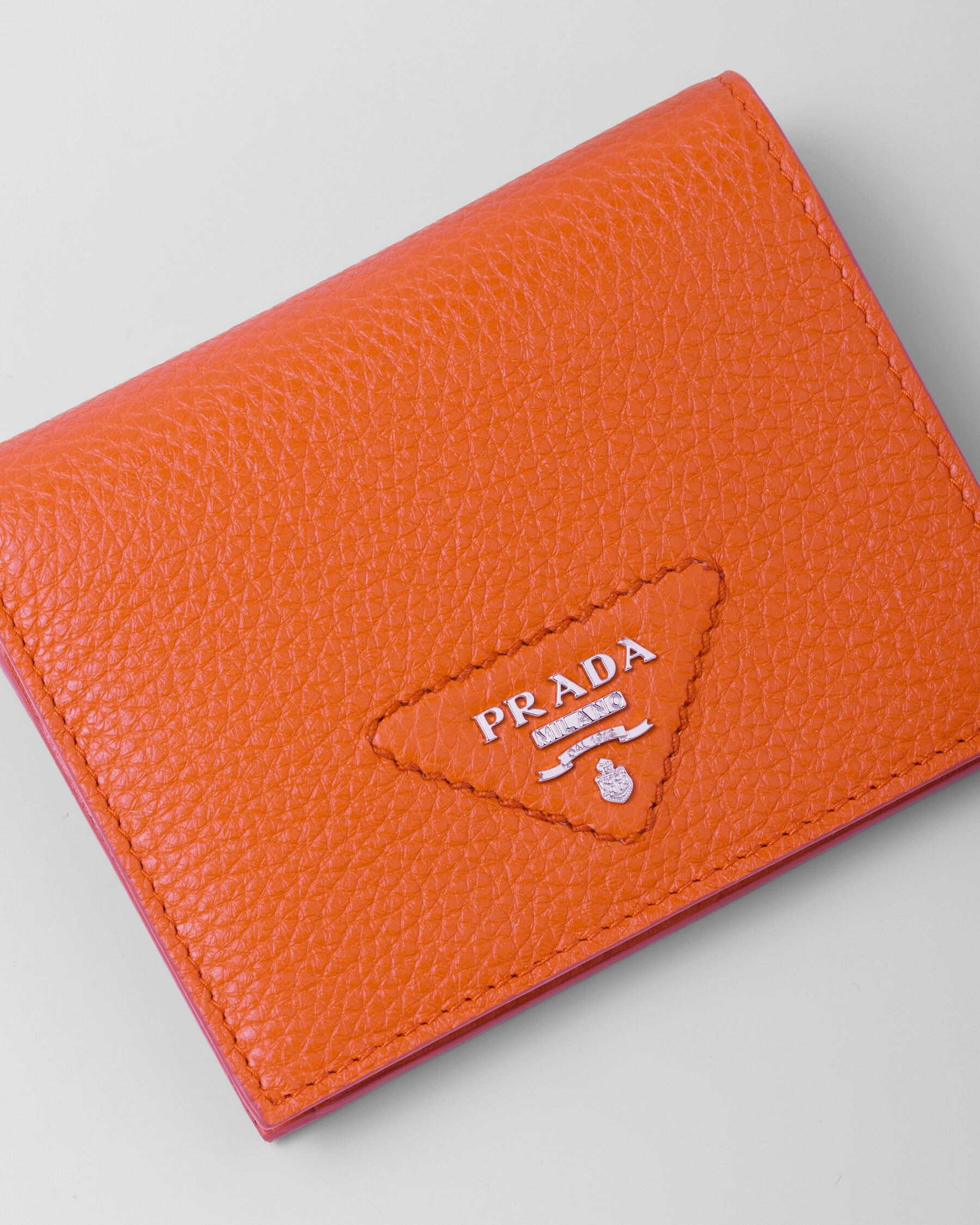 Papaya Small Leather Wallet PRADA