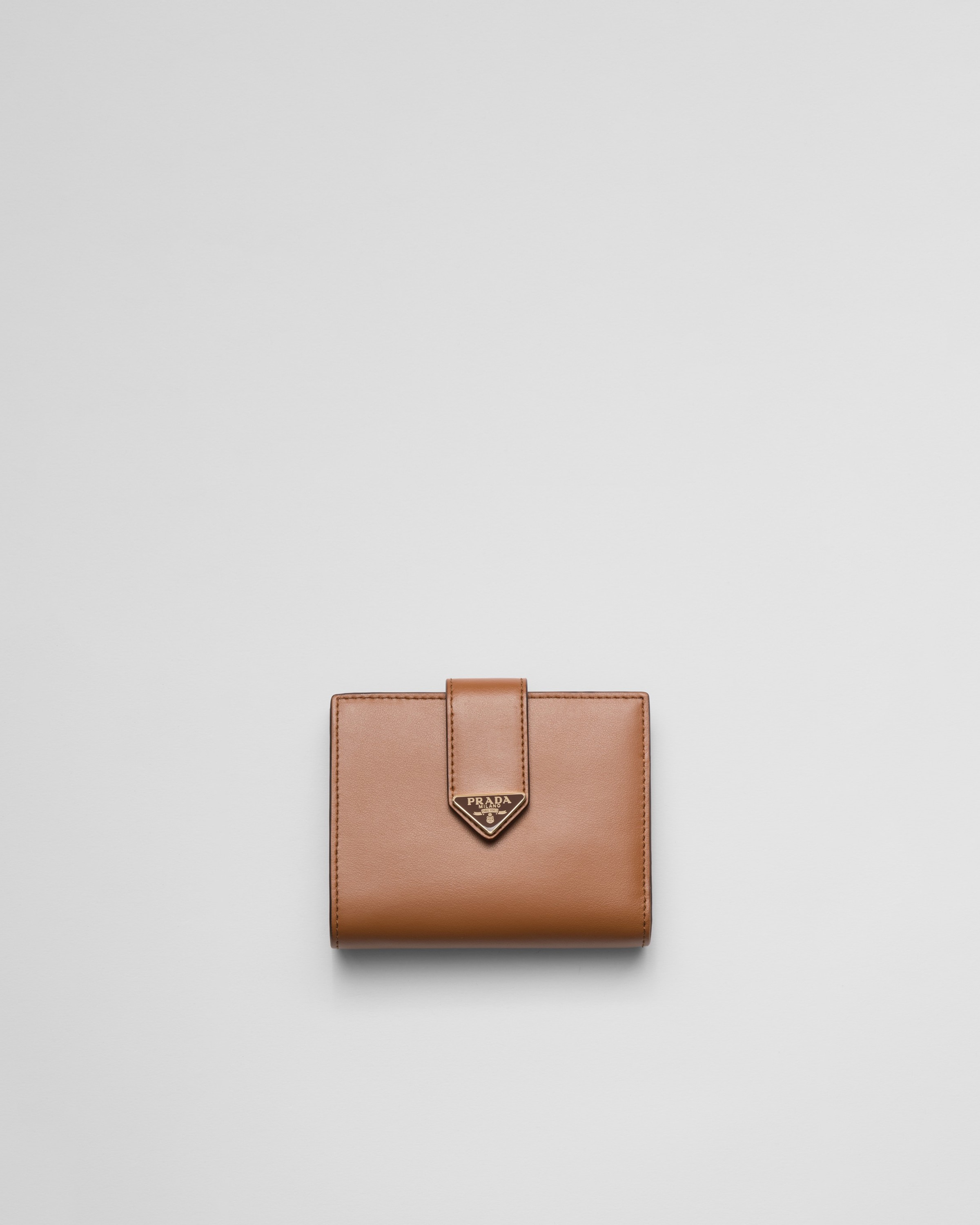 Prada Small Leather Wallet In Brown