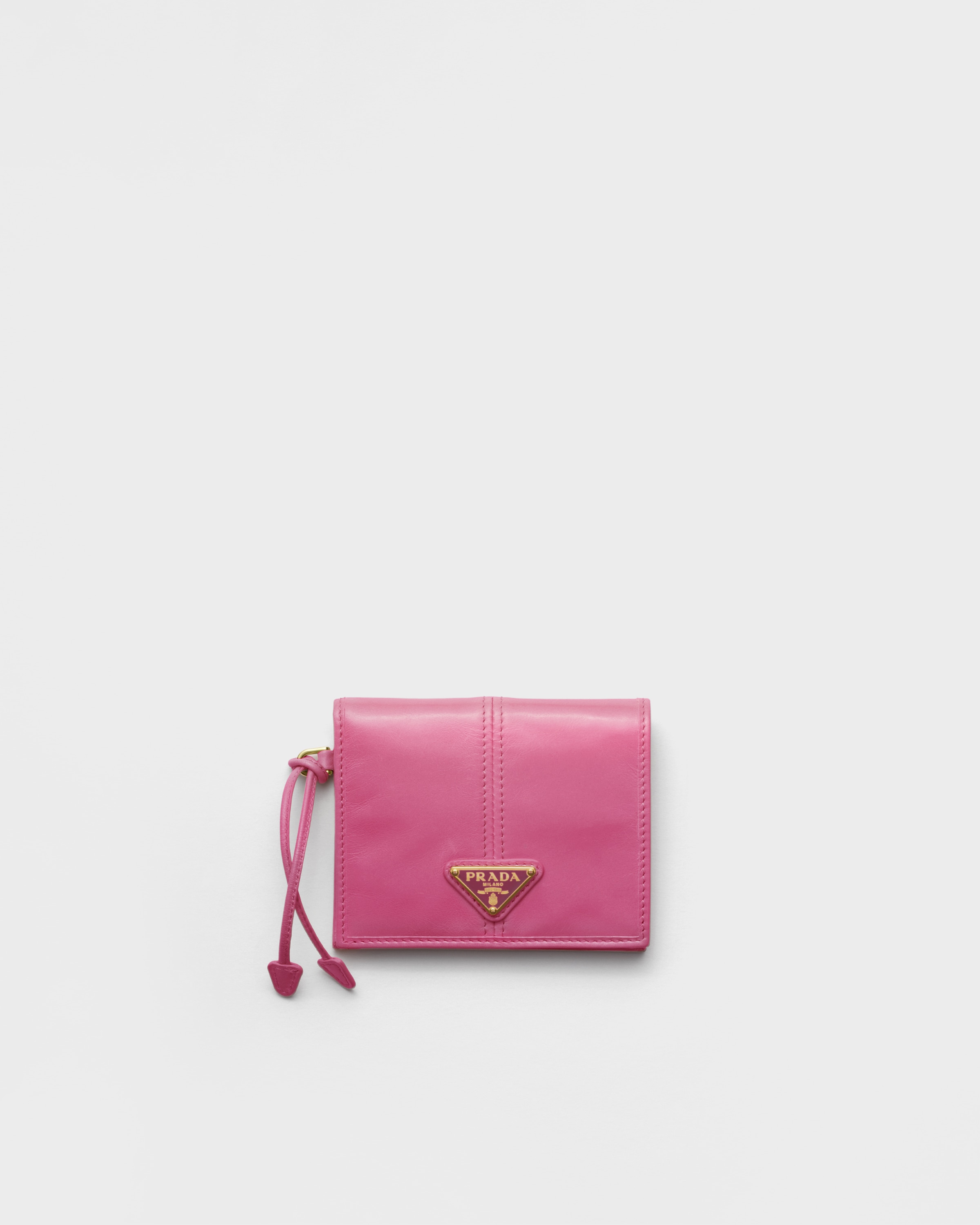 Peony Pink Small leather wallet | PRADA - United States