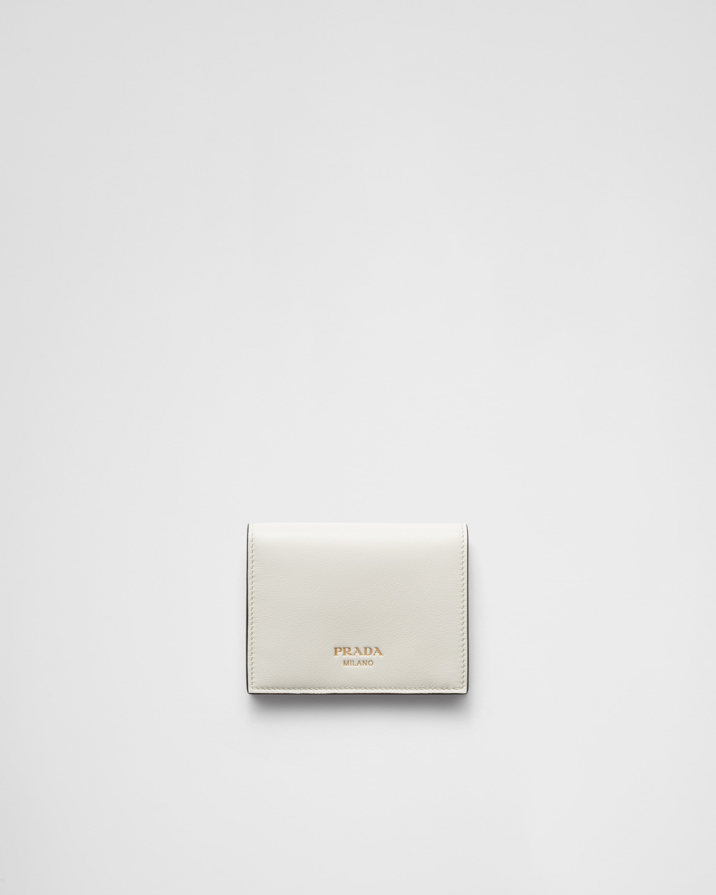 White Small Leather Wallet PRADA
