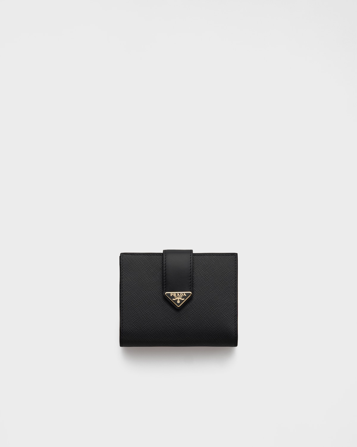 Black Small Saffiano And Smooth Leather Wallet | PRADA - United States
