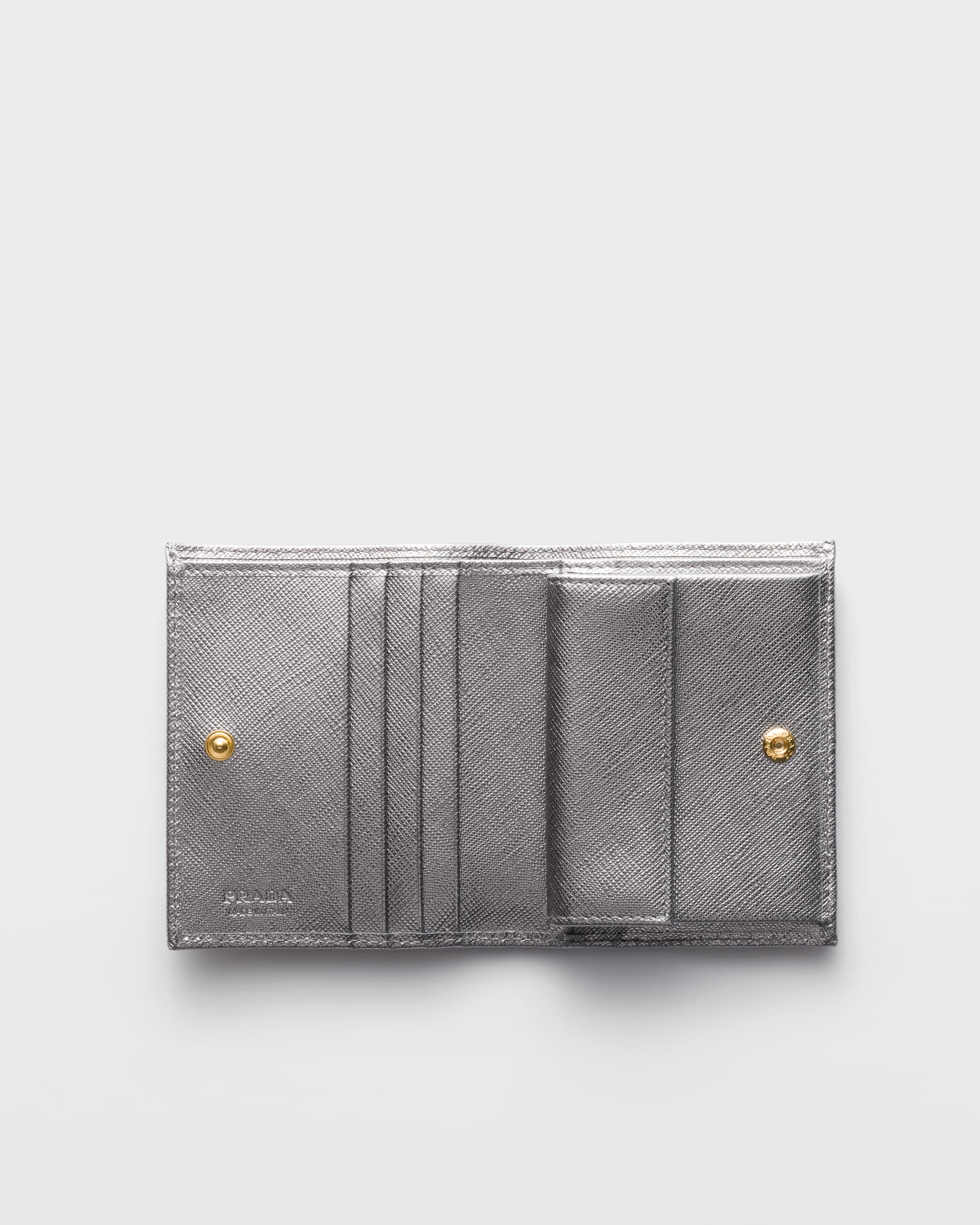 Chrome Small Saffiano Leather Wallet | PRADA