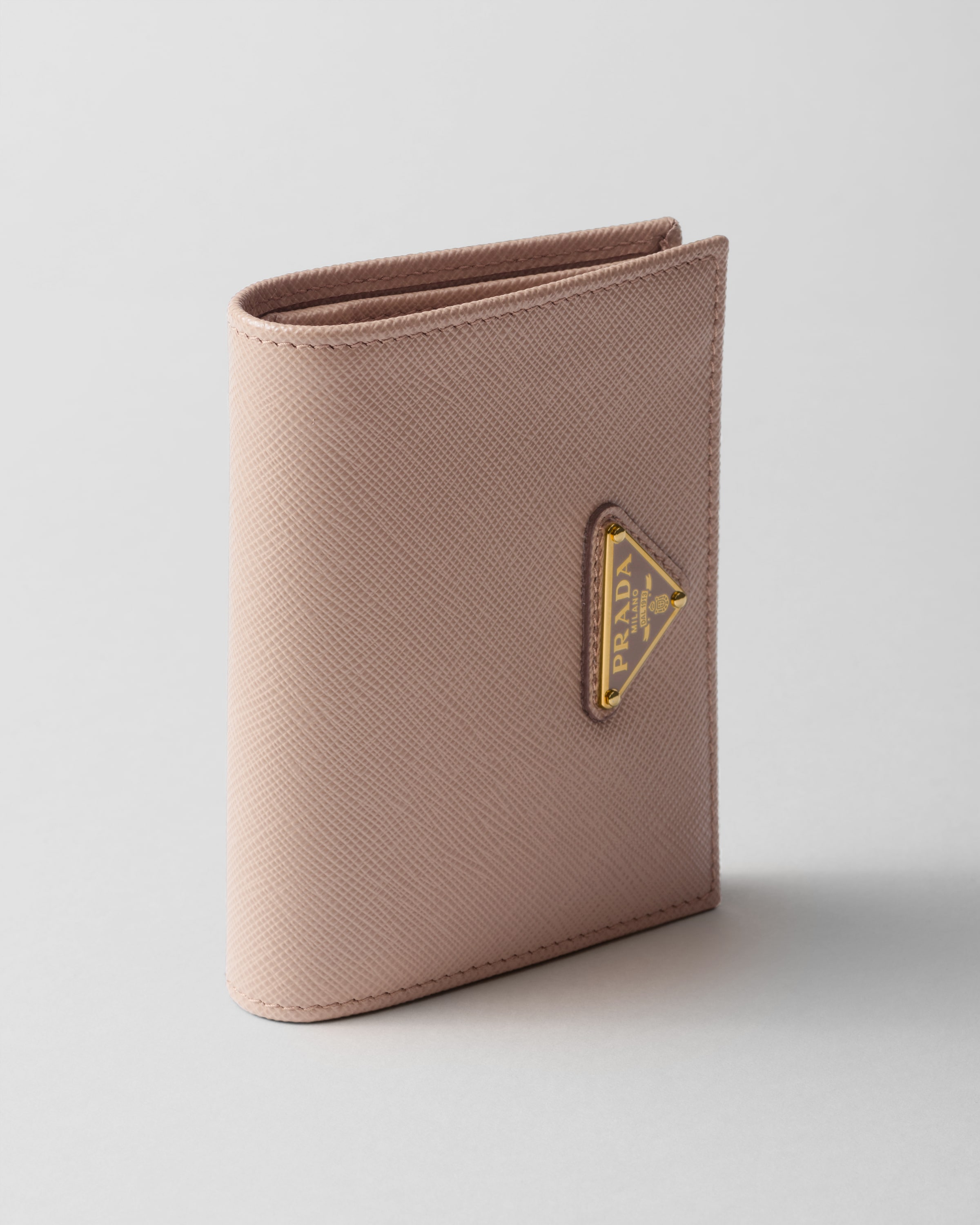 ★PRADA★ PRADA Prada Saffiano Women's Half Wallet 1MV204 2D Black/hibiscus Small Saffiano Leather Wallet | PRADA