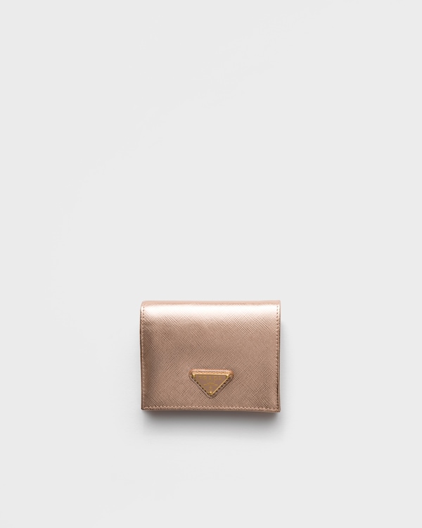 Small Saffiano Leather Wallet - Powder Pink Small Saffiano Leather Wallet - Powder Pink