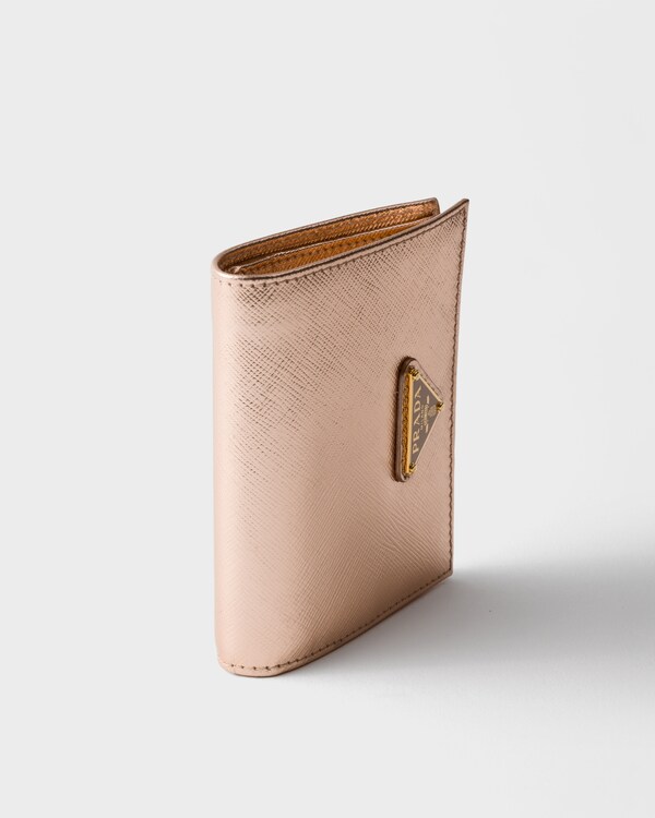 Small Saffiano Leather Wallet - Powder Pink Small Saffiano Leather Wallet - Powder Pink