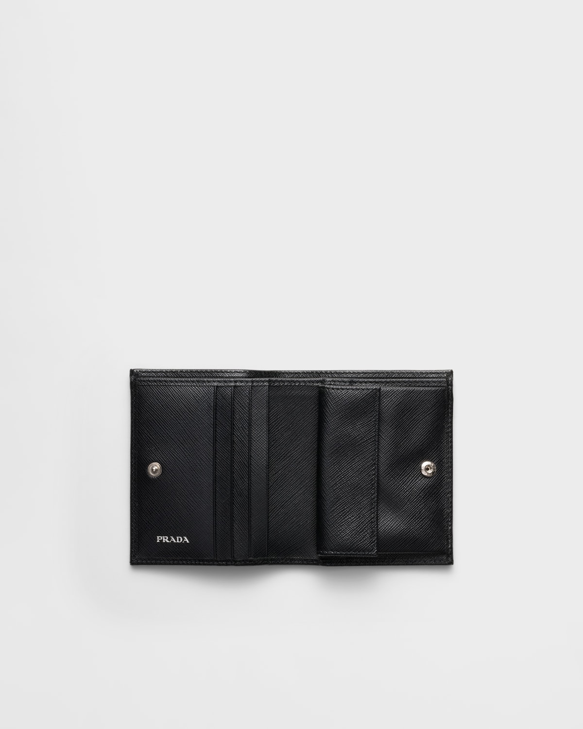 Black Small Saffiano Leather Wallet | PRADA - United States