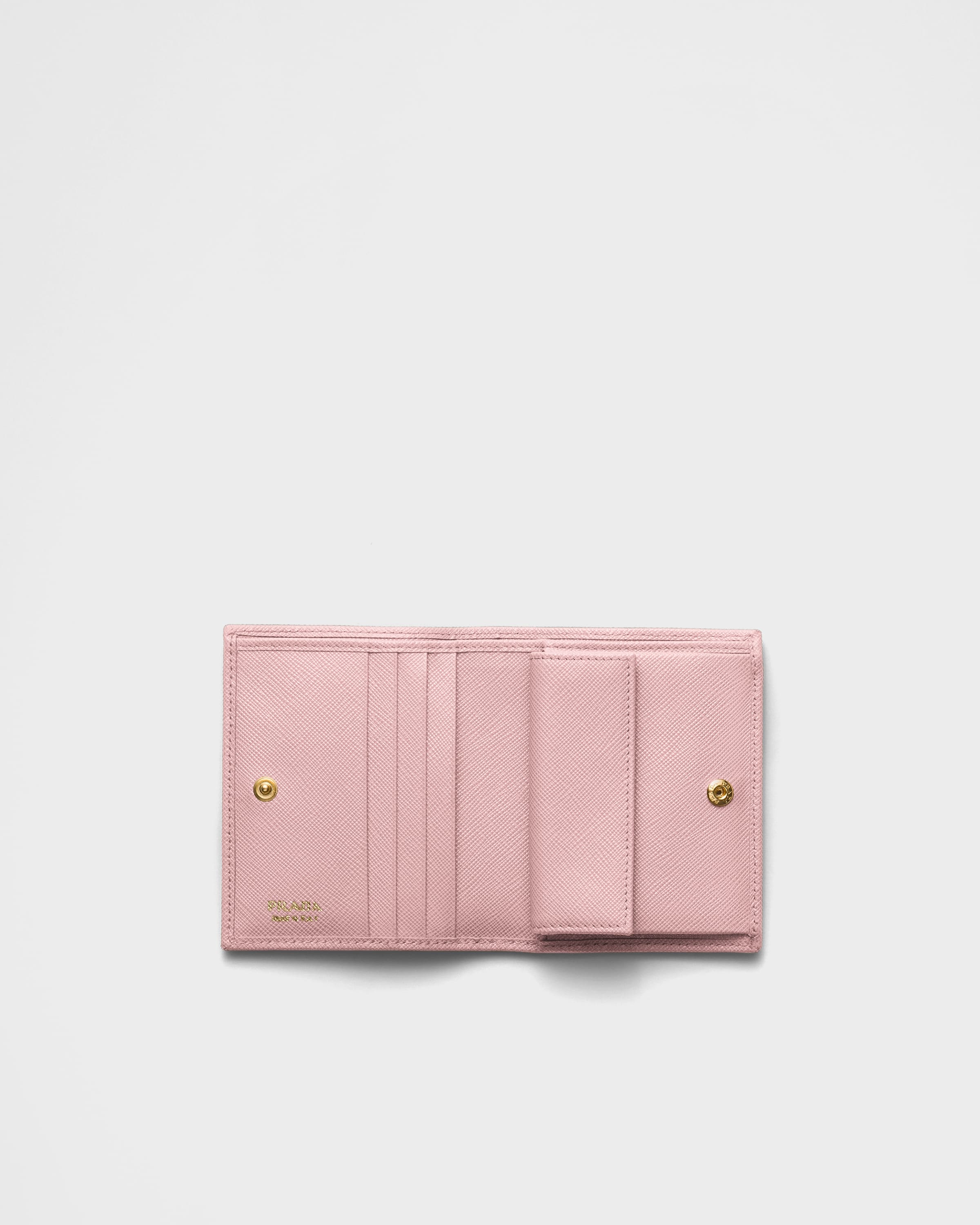 小物 PRADA Saffiano Leather Compact Wallet Peach Small Saffiano Leather Wallet | PRADA - United States