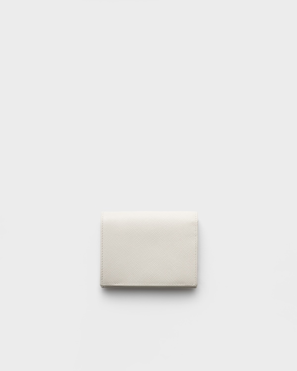 Small Saffiano Leather Wallet - Chalk White Small Saffiano Leather Wallet - Chalk White