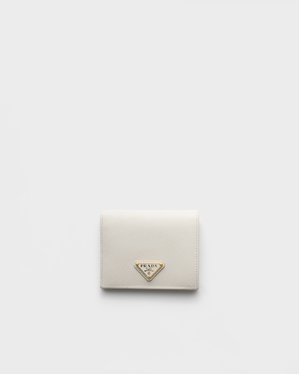 Small Saffiano Leather Wallet - Chalk White Small Saffiano Leather Wallet - Chalk White