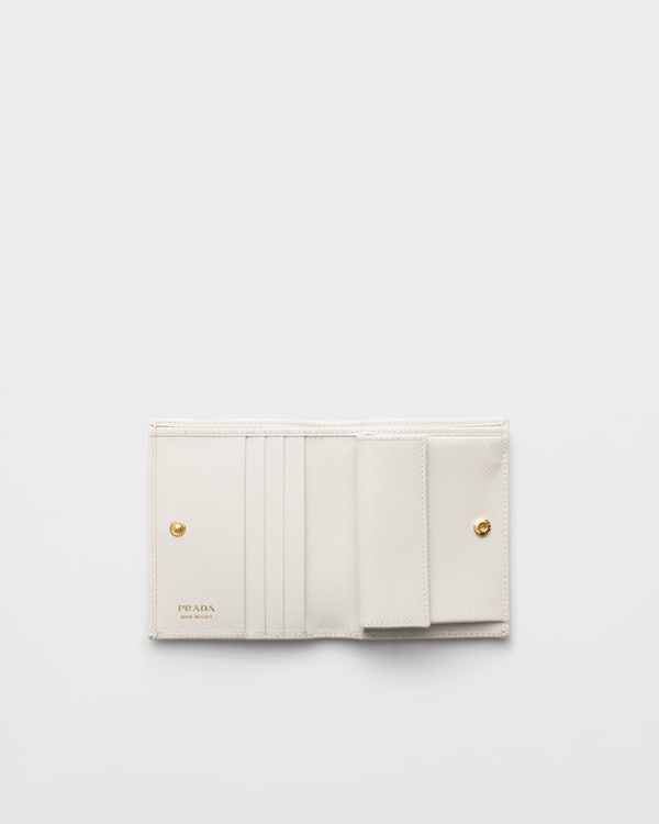 Small Saffiano Leather Wallet - Chalk White Small Saffiano Leather Wallet - Chalk White