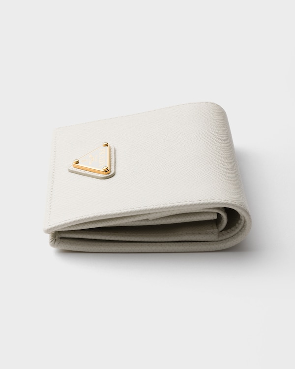 Small Saffiano Leather Wallet - Chalk White Small Saffiano Leather Wallet - Chalk White
