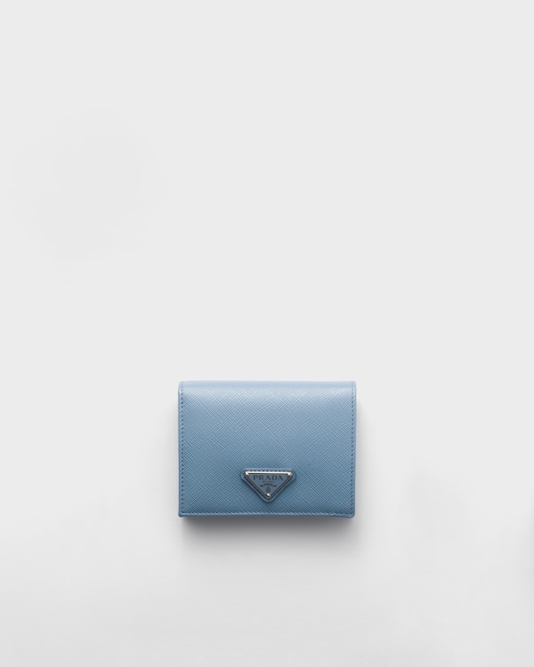 ライトブルー サフィアーノトライアングル 財布 | PRADA